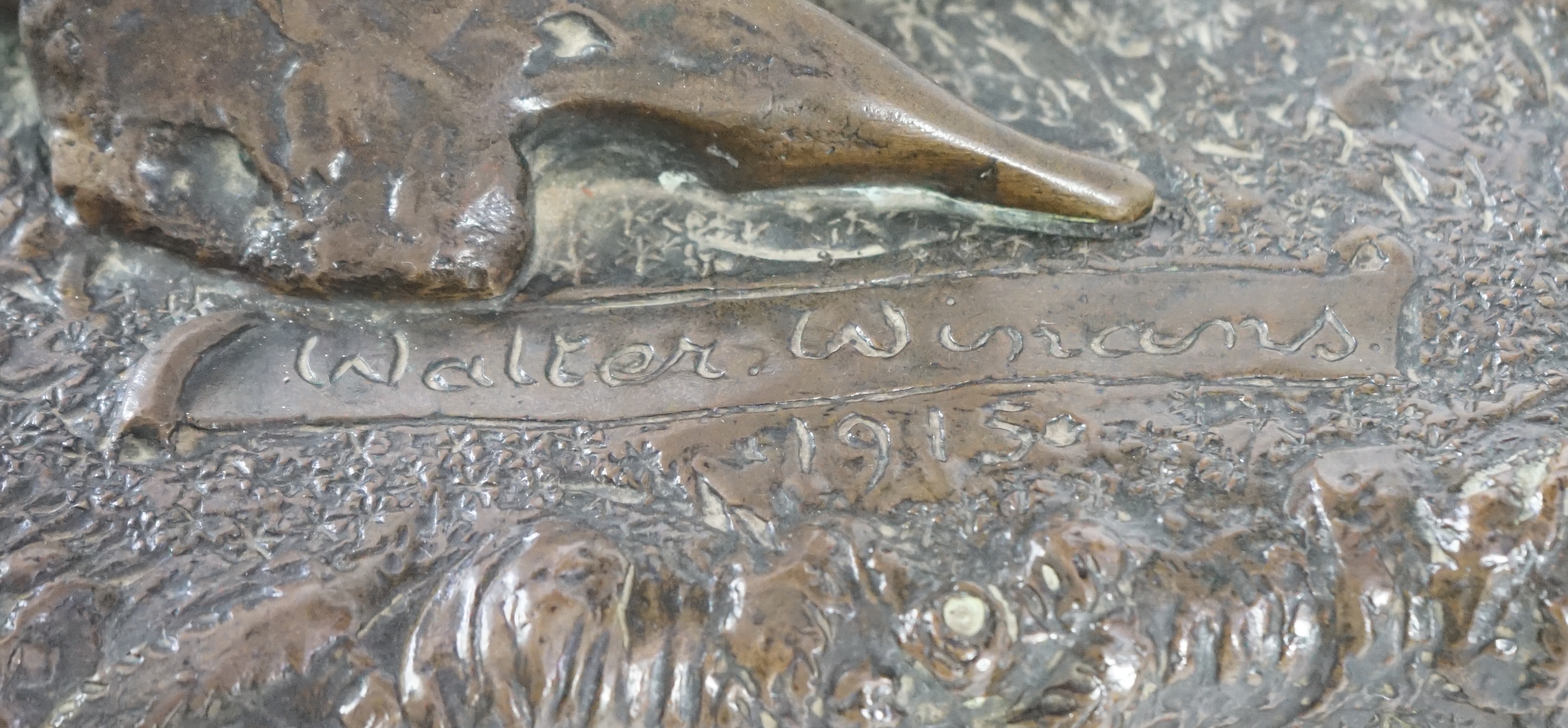 Walter Winans (St. Petersburg, 1852-Parsloe Park, Essex, 1920), a cast bronze of the artist, as a cowboy, riding the Arab stallion Skowronek, 50cm wide, 66cm high, overall 79.5cm high